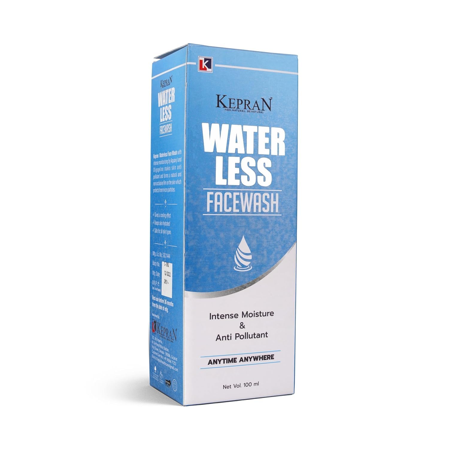Water Less Facewash, Intense Moisture and Anti Pollutant, 100 ml