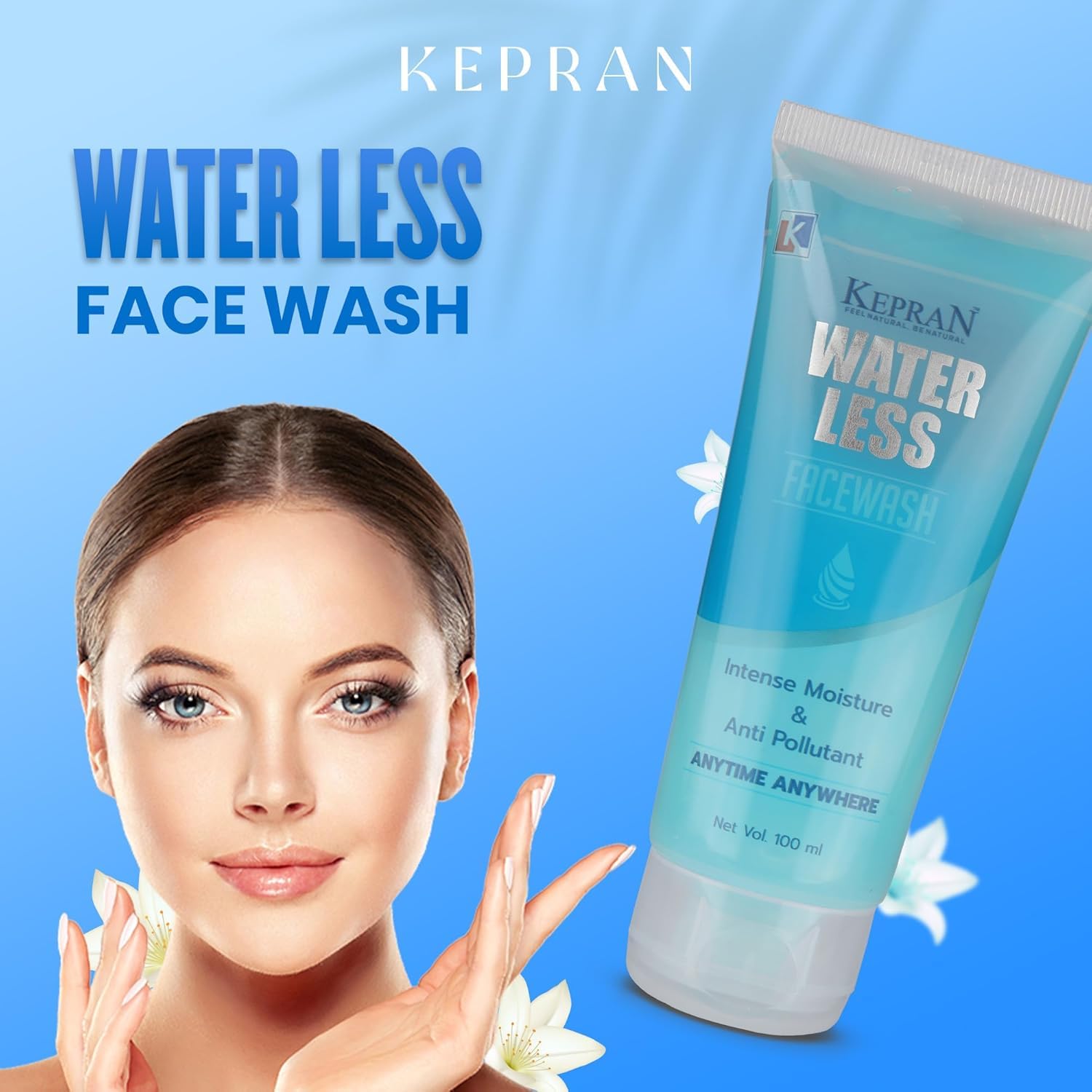 Water Less Facewash, Intense Moisture and Anti Pollutant, 100 ml