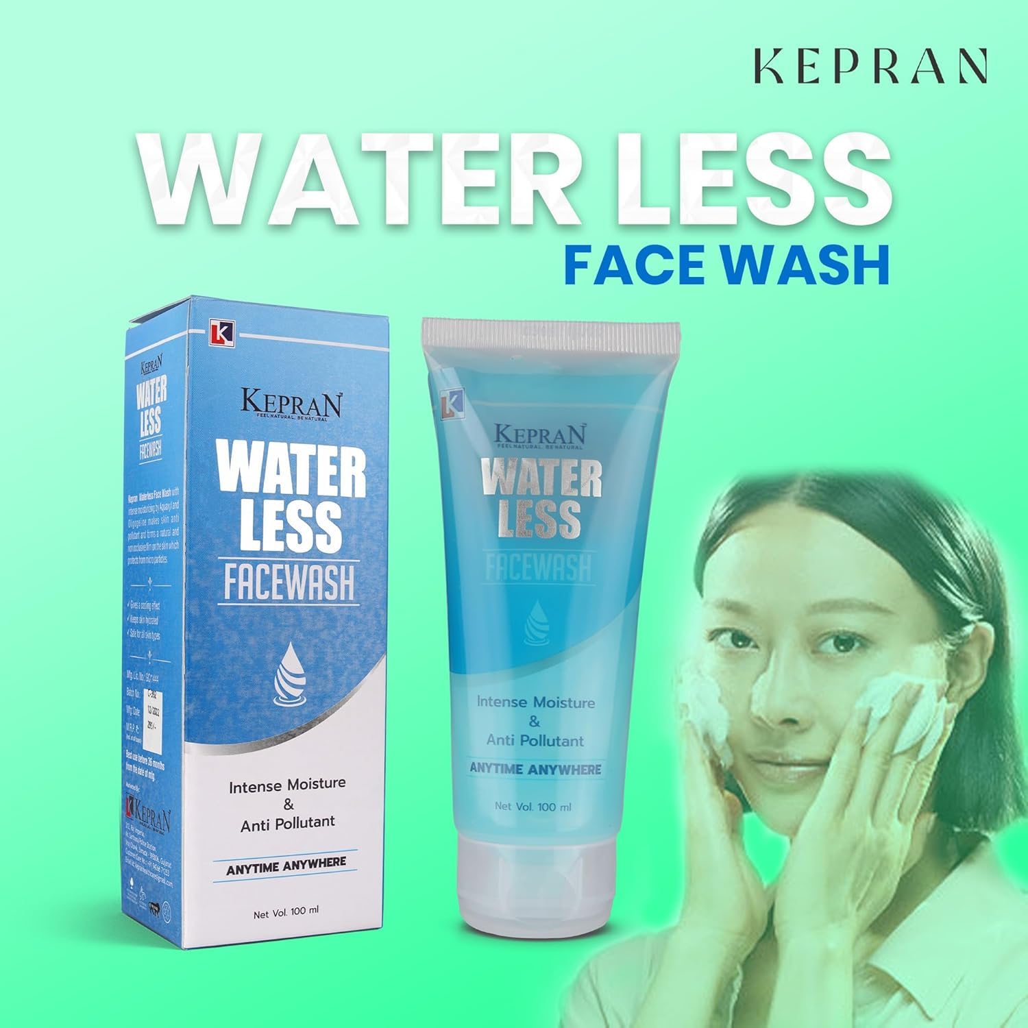 Water Less Facewash, Intense Moisture and Anti Pollutant, 100 ml